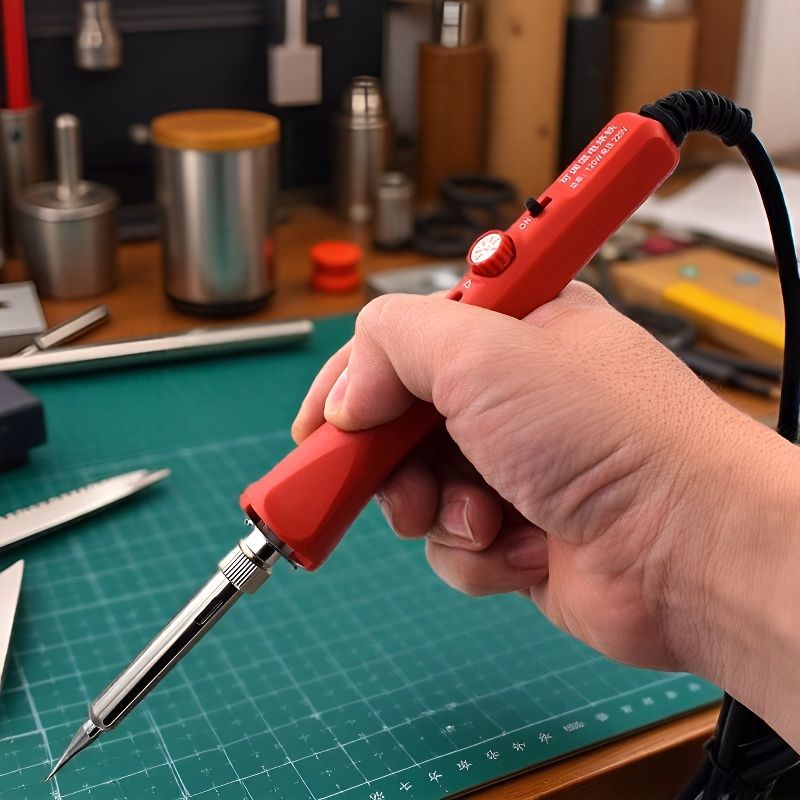 红色旋钮调温电烙铁